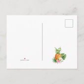 Watercolor Tropisch Bloemmotief Nieuw Adres Aankondigingskaart (Achterkant)