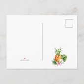 Watercolor Tropisch Bloemstrand Bruiloft Aankondigingskaart (Achterkant)