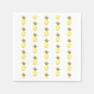 Watercolor Tropisch Folie Goud Ananas Herhaling Servet
