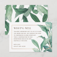 Watercolor tropisch groen huwelijks wensput
