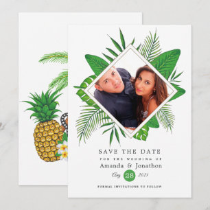 Watercolor Tropisch Luau Aloha Trouwfoto Save The Date