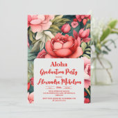 Watercolor Tropisch Strand Afstuderen Kaart (Staand voorkant)