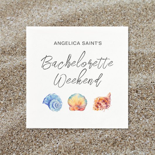 Watercolor Tropisch Strand Bruidsfeest Borrel Servet