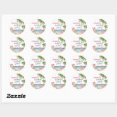 Watercolor Tropisch Strand Bruidsfeestje Feest Ronde Sticker (Vel)