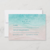 Watercolor Tropisch Strand Bruiloft RSVP Kaartje (Voorkant)