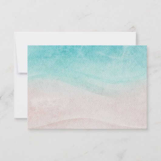 Watercolor Tropisch Strand Bruiloft RSVP Kaartje (Achterkant)
