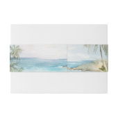 Watercolor Tropisch Strand Palmboom Trouwen Uitnodigingen Wikkel (Achterkant Voorbeeld)