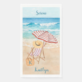 Watercolor Tropisch Strand Personaliseren Servet