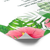 Watercolor tropisch trouwmenu poster (Hoek)
