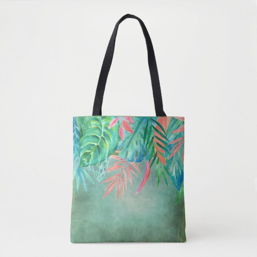 Watercolor Tropische All Over Tote Bag (Voorkant)