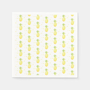 Watercolor Tropische Ananas Geometrische Herhaling Servet