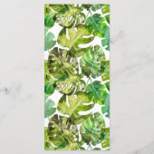 Watercolor Tropische Bladeren Trouw Menu (Achterkant)
