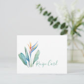 Watercolor Tropische Bloem Receptkaart Feestdagenkaart (Staand voorkant)