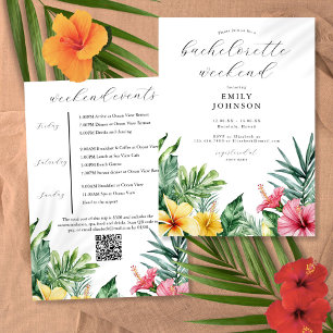Watercolor Tropische Bloemen Bachelorette Weekend Kaart