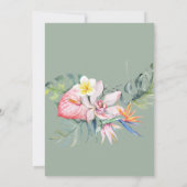 Watercolor Tropische Bloemen Bruiloft  Kaart (Achterkant)