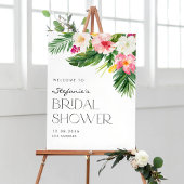 Watercolor Tropische Bloemen Zomer Bruidsfeest Poster