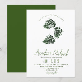 Watercolor Tropische Botanische Groene Palm Bruilo Kaart