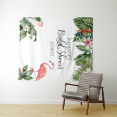 Watercolor Tropische Flamingo Bruidsdouche Wandkleed (In Situ (horizontaal))