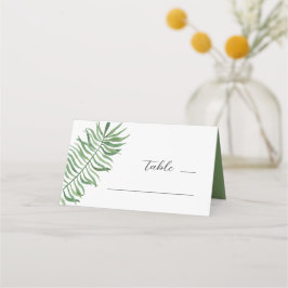 Watercolor tropische groene wedding. Botanisch Plaatskaartje