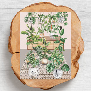 Watercolor Tropische Kamerplanten Briefkaart