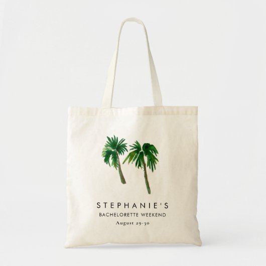 Watercolor Tropische Palmboom Meisjes    Tote Bag (Voorkant)
