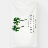 Watercolor Tropische Palmboom Meisjesuitnodiging Spandoek (Verticaal)