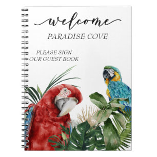 Watercolor Tropische Papegaai  Gastboek Notitieboek