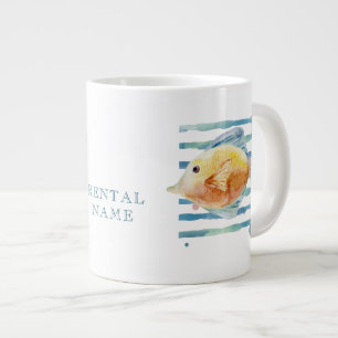 WATERCOLOR TROPISCHE VIS VACATIEHUUR  GROTE KOFFIEKOP