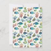 Watercolor Tropische Vissen Gepersonaliseerd Notitiekaartje (Achterkant)