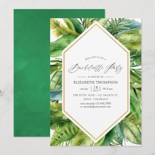 Watercolor Tropische Zomer Bachelorette Feest Kaart