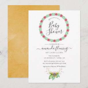 Watercolor Tropische Zomer Strand Baby Shower Kaart