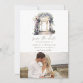 Watercolor Trouw Bloemboog Save the Date (Voorkant)