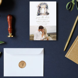 Watercolor Trouw Bloemboog Save the Date