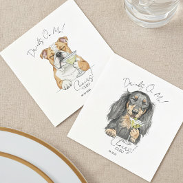 Watercolor Trouw Hond Drinkt Op Mij Servet