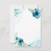 Watercolor trouwkaart met bloemenframe kaart (Achterkant)