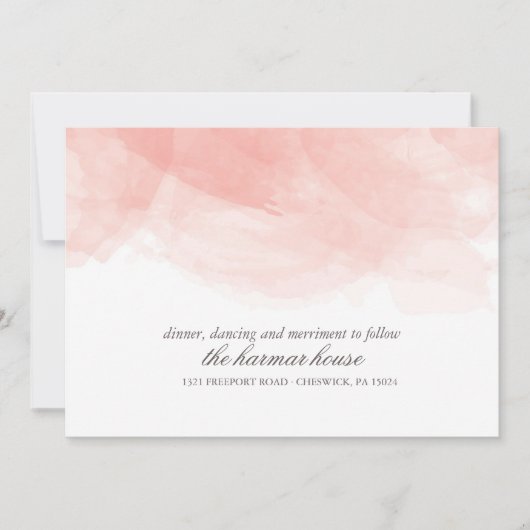 Watercolor Trouwontvangstkaart Kaart (Voorkant)