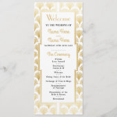 Watercolor trouwprogramma Art Deco Goud 1920 Programmakaart (Voorkant)