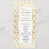 Watercolor trouwprogramma Art Deco Goud uit de jar Programmakaart (Voorkant / Achterkant)