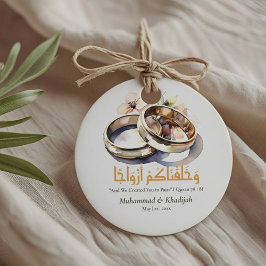 Watercolor Trouwring Islamitische Quote Nikah Bedankjes Labels