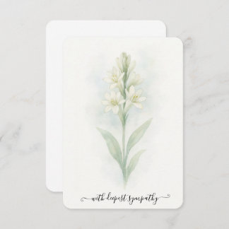 Watercolor Tuberose Condoleancekaart 