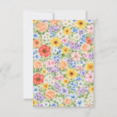 Watercolor Tuin Bloem Bruiloft Uitnodiging (Achterkant)