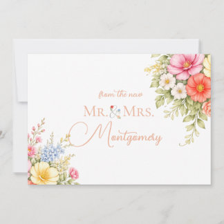 Watercolor Tuin Bloem Envelope, Botanische Bloemen Bedankkaart