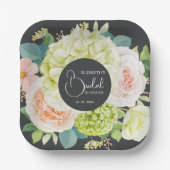 Watercolor Tuin Bloemen Bruids Bruiloft Papieren Bordje (Voorkant)