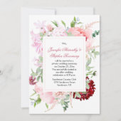 Watercolor Tuin Bloemen Bruiloftsreceptie Alleen Kaart (Voorkant)