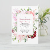 Watercolor Tuin Bloemen Bruiloftsreceptie Alleen Kaart (Staand voorkant)