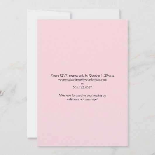 Watercolor Tuin Bloemen Bruiloftsreceptie Alleen Kaart (Achterkant)