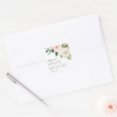 Watercolor Tuin Bloemen Lente Bruiloft Feest Vierkante Sticker (Envelop)