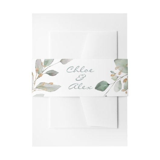 Watercolor Tuin Bruiloft Uitnodigingen Wikkel (Voorkant Voorbeeld)