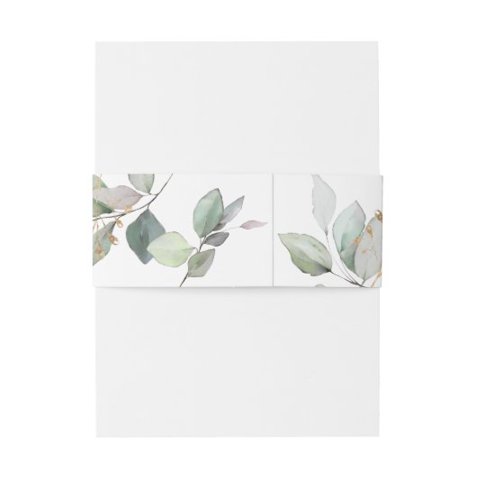 Watercolor Tuin Bruiloft Uitnodigingen Wikkel (Achterkant Voorbeeld)