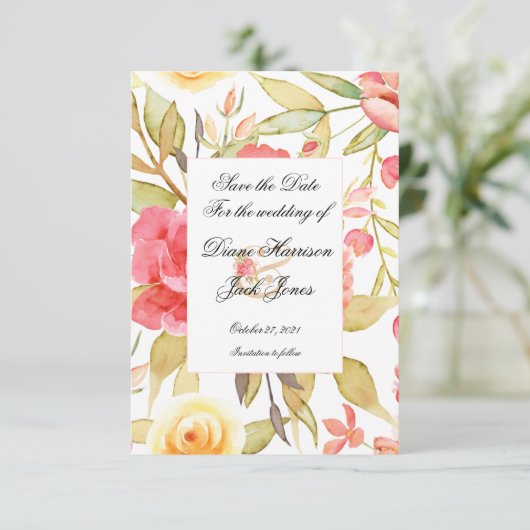 Watercolor Tuin Trouwdag Save The Date (Staand voorkant)